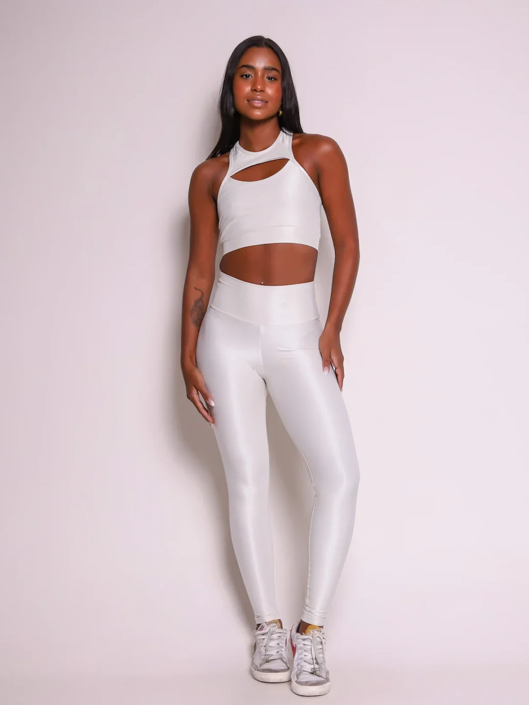 Legging Básica + Top Andressa Compressão Off-White