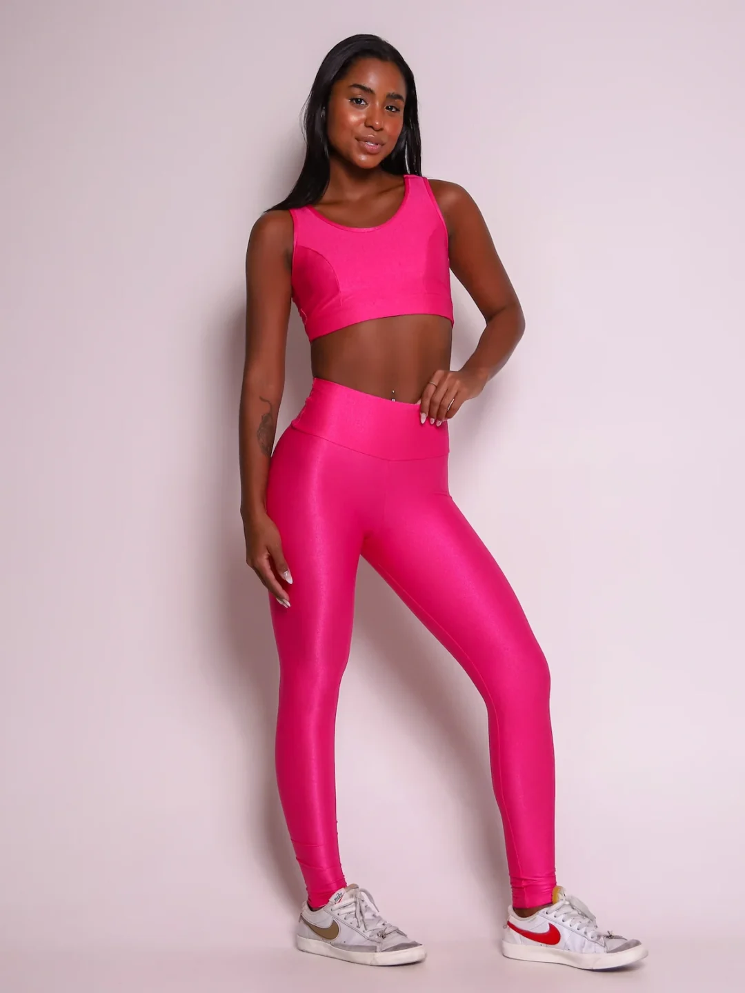 Legging Básica + Top Liss Compressão Pink