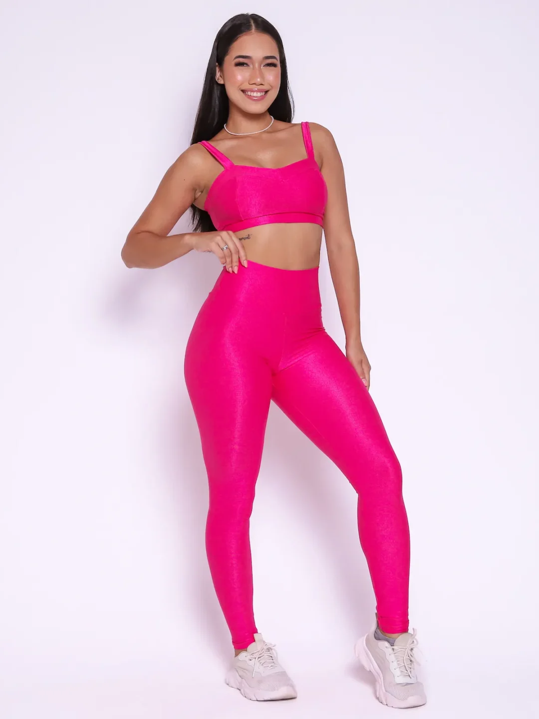 Legging Clássica + Top Cris Compressão Pink